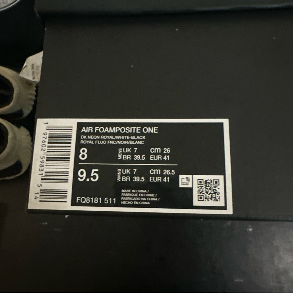 Nike Air Foamposite One in Neon Royal and Black